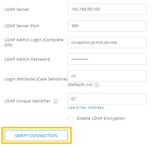 New - LDAP verify connection