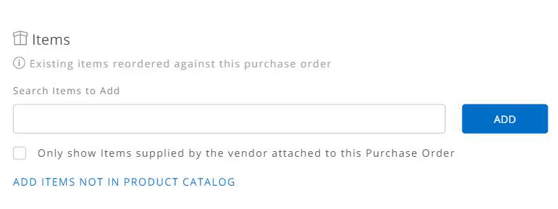 Add items to purchase order