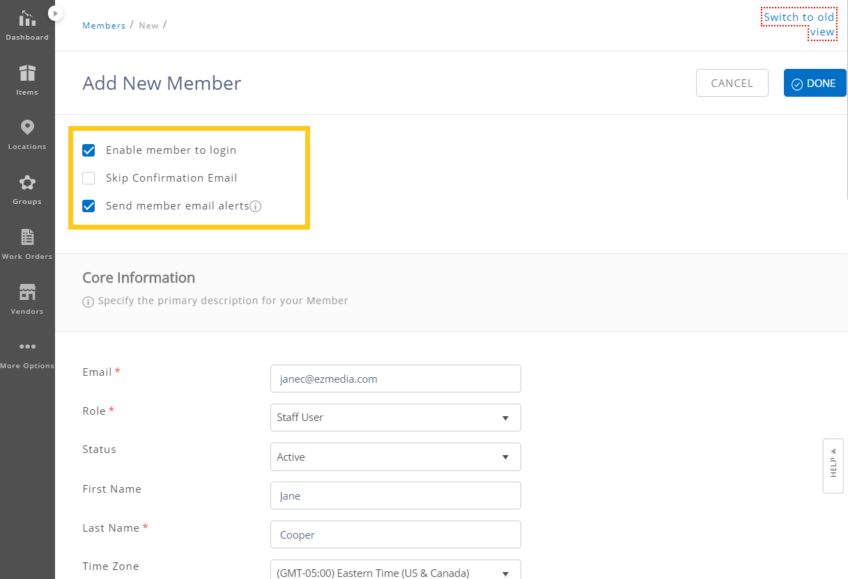 Skip confirmation email - configure member details