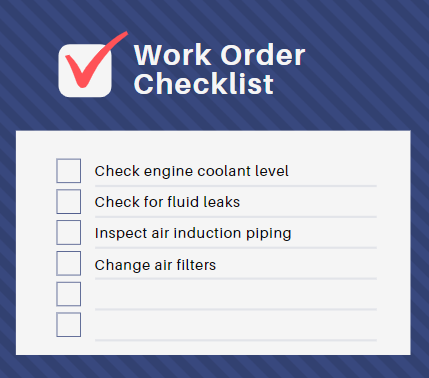 Work Order checklist