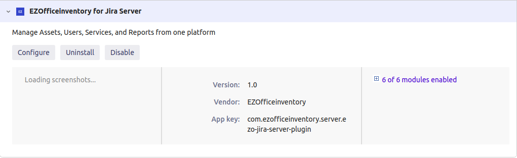 Install EZOfficeInventory For Jira Server