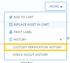 Custody Verification history